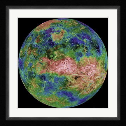 Framed Hemispheric View of Venus Print