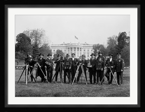 Framed Press Correspondents and Photographers on White House Lawn Print