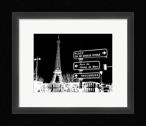 Framed Photograph of street signs in Paris - Black Print