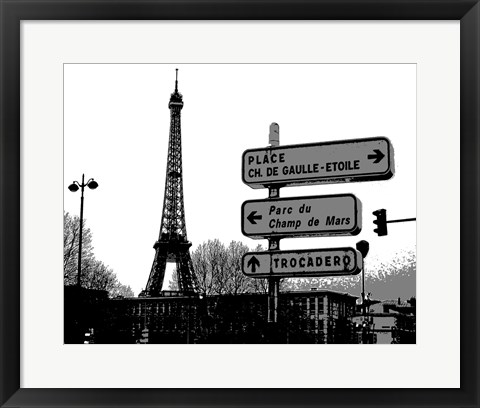 Framed Photograph of street signs in Paris Print