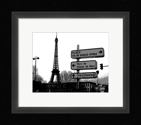 Framed Photograph of street signs in Paris Print