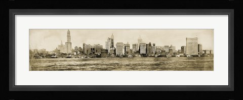 Framed NYC Skyline 1911 Print