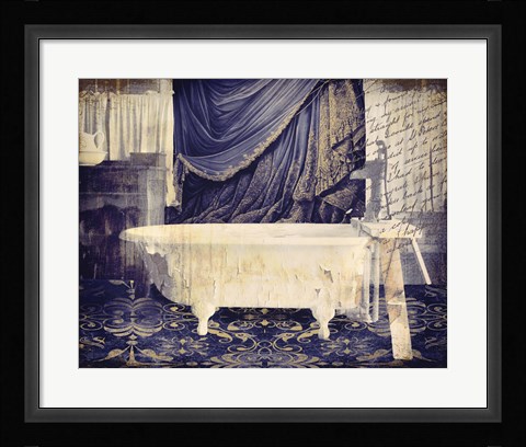 Framed De Bain Bleu Print