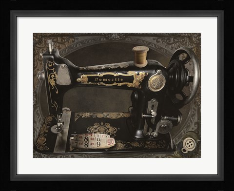 Framed Vintage Sewing Machine Print