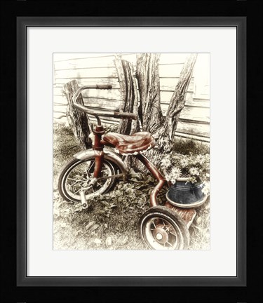 Framed Red Tricycle Print