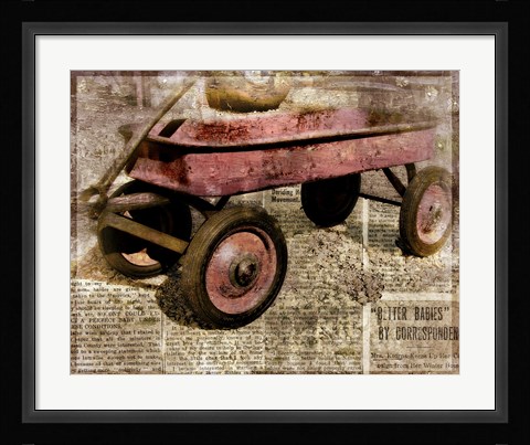 Framed Red Wagon Print