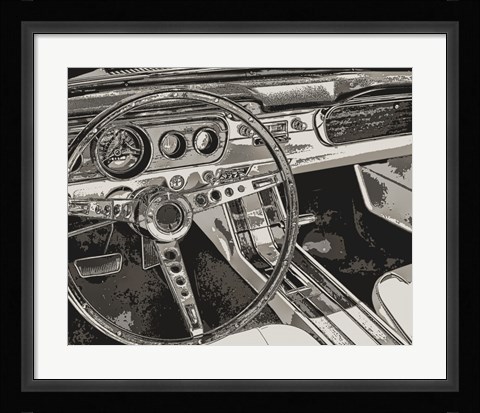 Framed Vintage Car Dashboard Print