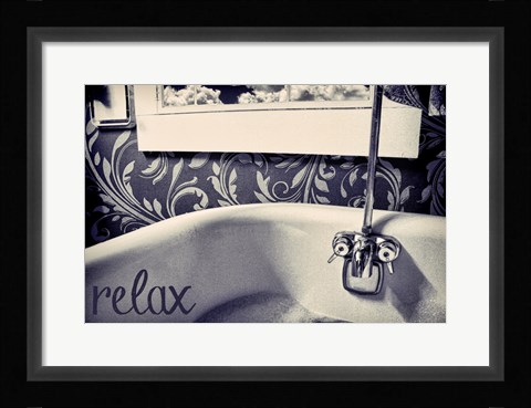 Framed Relax In Blue Print