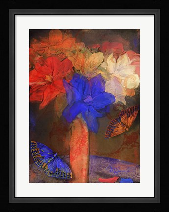 Framed Blue Magnolia Print