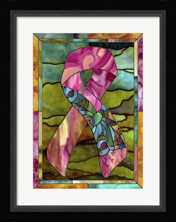 Framed Breast Cancer Ribbon Print