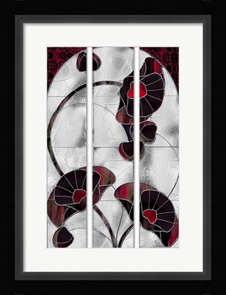 Framed Art Nouveau Poppies Print