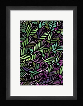 Framed Peacock Pattern Print