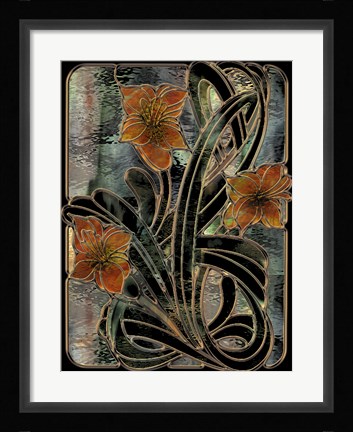 Framed Art Nouveau Parabolas Print