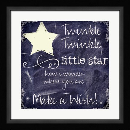 Framed Chalkboard Nursery Rhymes I Print