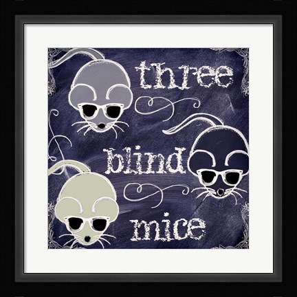 Framed Chalkboard Nursery Rhymes II Print