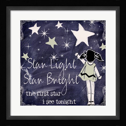 Framed Chalkboard Nursery Rhymes III Print