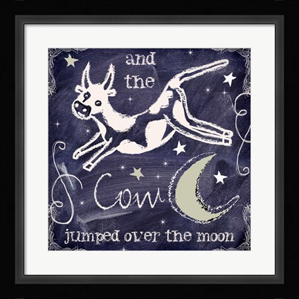 Framed Chalkboard Nursery Rhymes IV Print