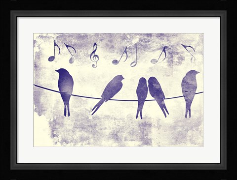 Framed Blue Songbirds Print