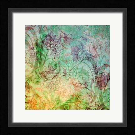 Framed Hat Pattern Colorized Redux I Print