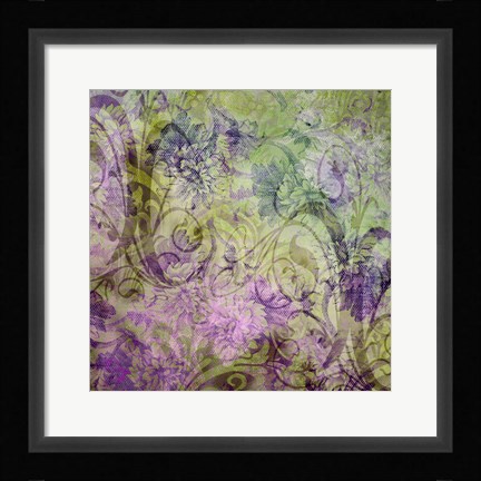 Framed Hat Pattern Colorized Redux II Print