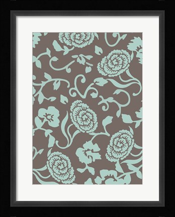 Framed Margot Aqua Print