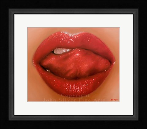 Framed Lips 1 Print