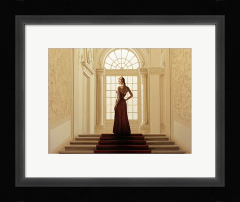 Framed All in Red Print