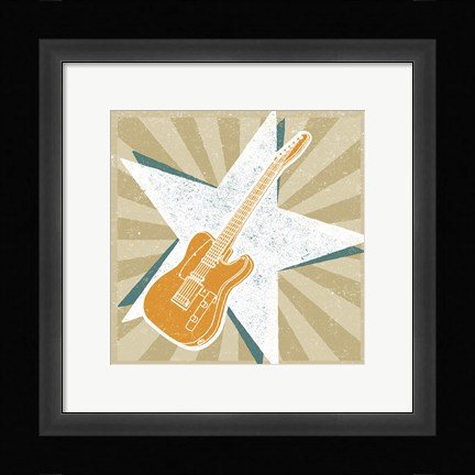 Framed Guitar No. 1 Carnival Style Print
