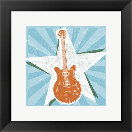 Framed Guitar No. 2 Carnival Style Print