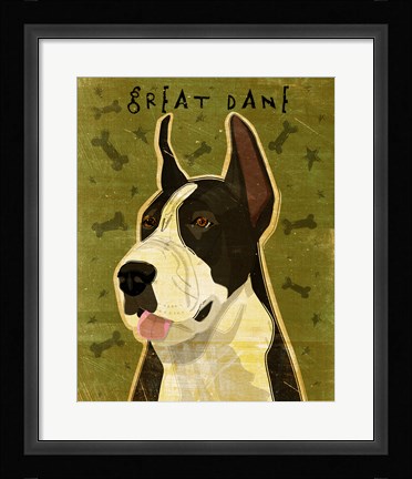 Framed Black Great Dane 1 Print
