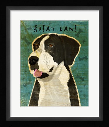 Framed Black Great Dane 2 Print