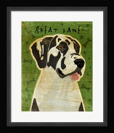 Framed Harlequin Great Dane 2 Print