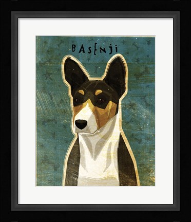 Framed Basenji - Tri-Color Print