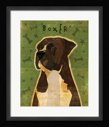 Framed Boxer - Brindle Print