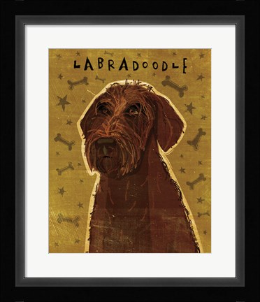 Framed Chocolate Labradoodle Print