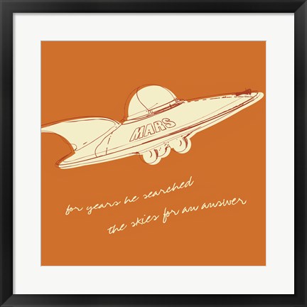 Framed Lunastrella Flying Saucer (square) Print
