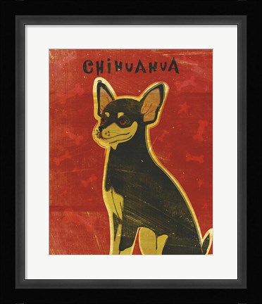 Framed Chihuahua (black and tan) Print