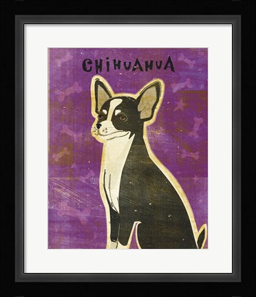 Framed Chihuahua (black and white) Print