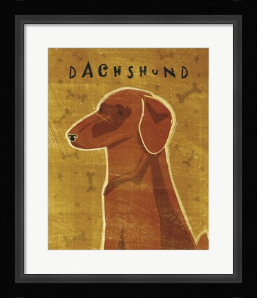 Framed Dachshund (red) Print