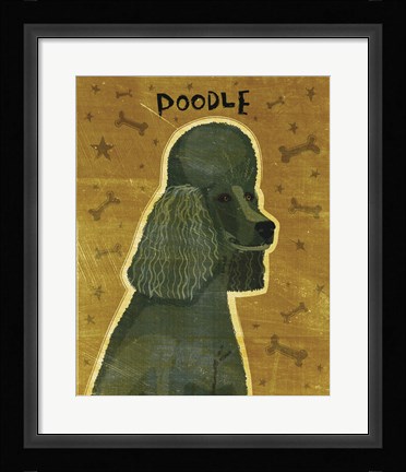 Framed Poodle (black) Print