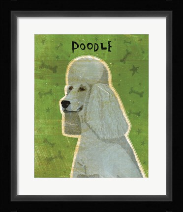 Framed Poodle (grey) Print