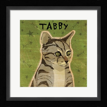Framed Tabby (grey) Print