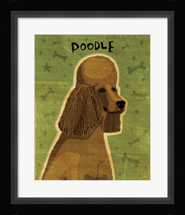 Framed Poodle (brown) Print