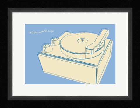 Framed Lunastrella Record Player Print