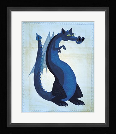 Framed Blue Dragon Print