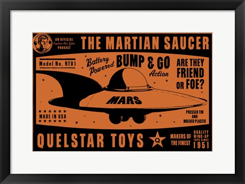 Framed Quelstar Mars Saucer Print
