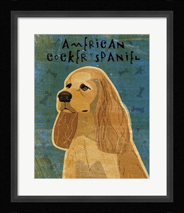 Framed American Cocker Spaniel (buff) Print