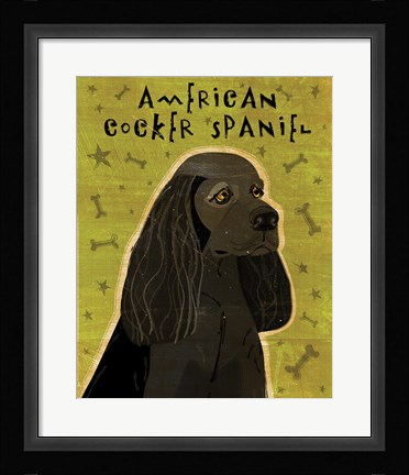 Framed American Cocker Spaniel (black) Print