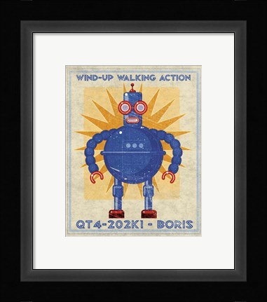 Framed Boris Box Art Robot Print