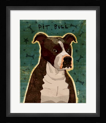 Framed Pit Bull (Brindle) Print